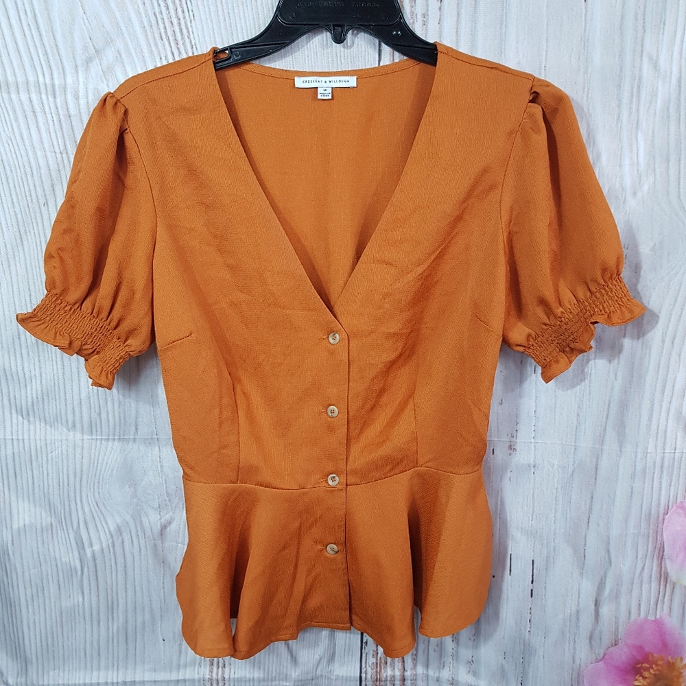 Crescent & Willough Anthropology Peplum Blouse